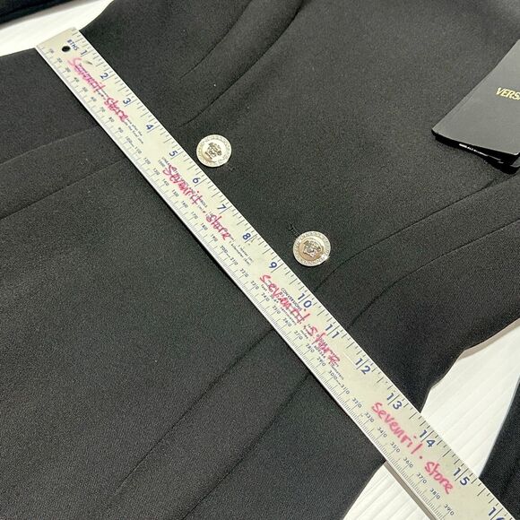 Versace Hourglass Grain De Poudre Suit Mini Dress Black Wool 38/ 2 NWT $3025 - Picture 10 of 14